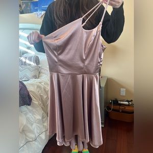 Pink one shoulder dress